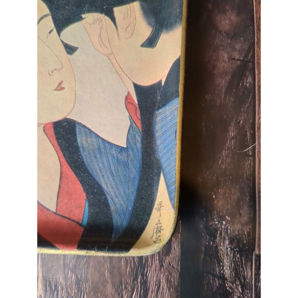 Vtg Japanese Ukiyo-e Geisha Catchall Tray 8x5 Kitagawa Utamaro‎ Art Decor Retro - Picture 3 of 8